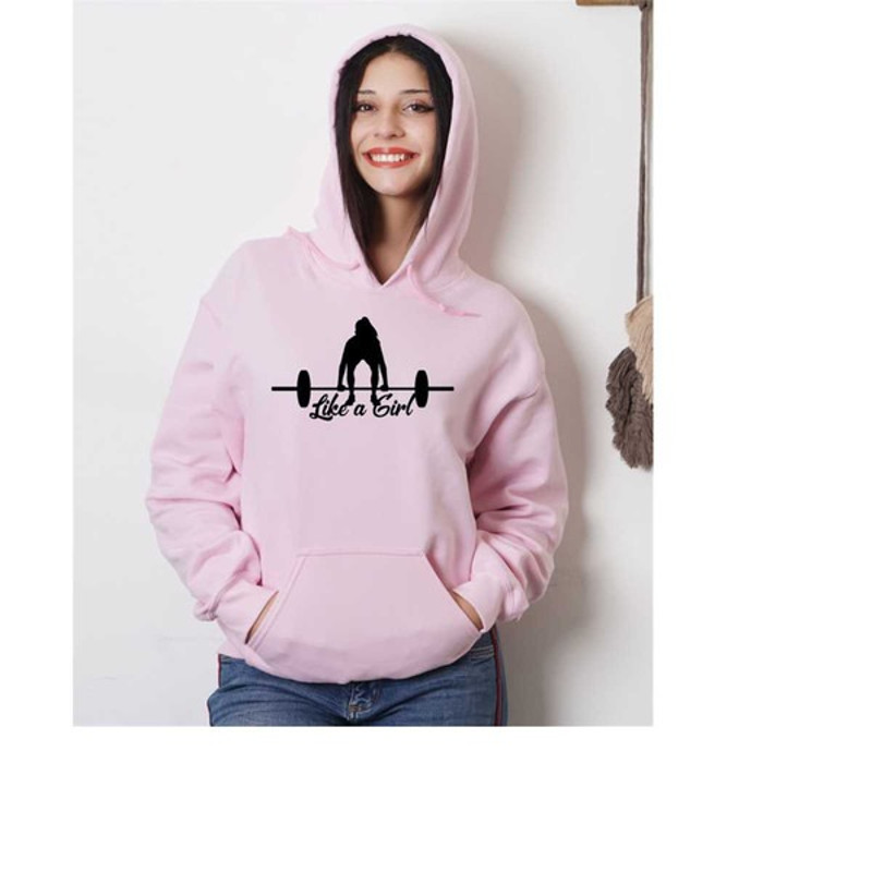 Women's Halterlifting Hoodie, Like a Girl Hoodie, Powerlifting Hoodie, Gym Workout Hoodie, Unisex Sweatshirt, Hoodie