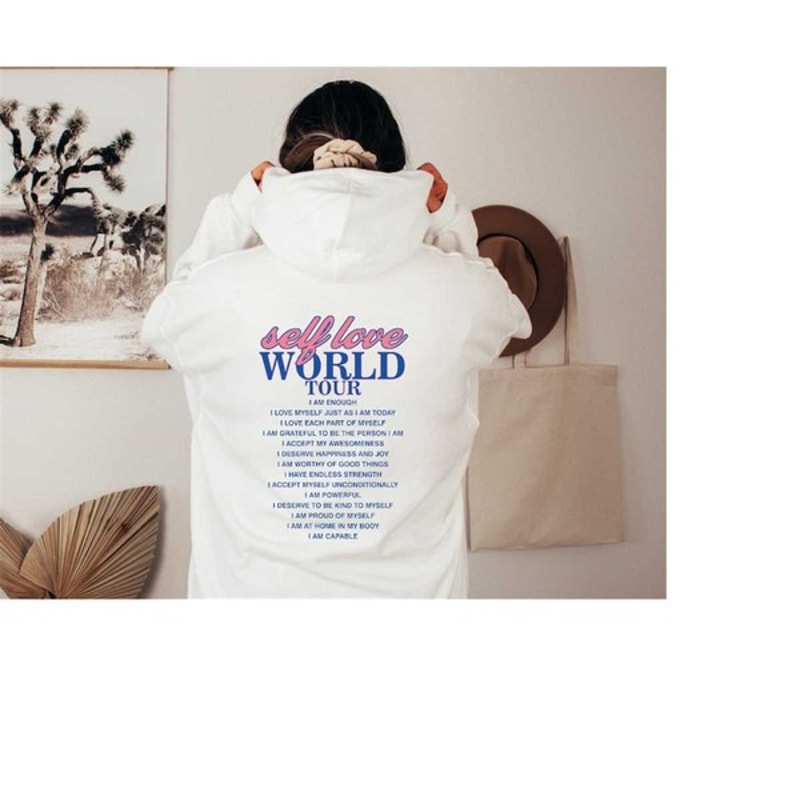 Self Love World Tour Hoodie, Self Love Club Hoodie, Positive Aesthetic Hoodie, Unisex Sweatshirt, Hoodie
