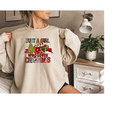 just a girl who loves christmas sweatshirt, women's christmas shirt, christmas gift shirt, unisex sweatshirt, hoodie