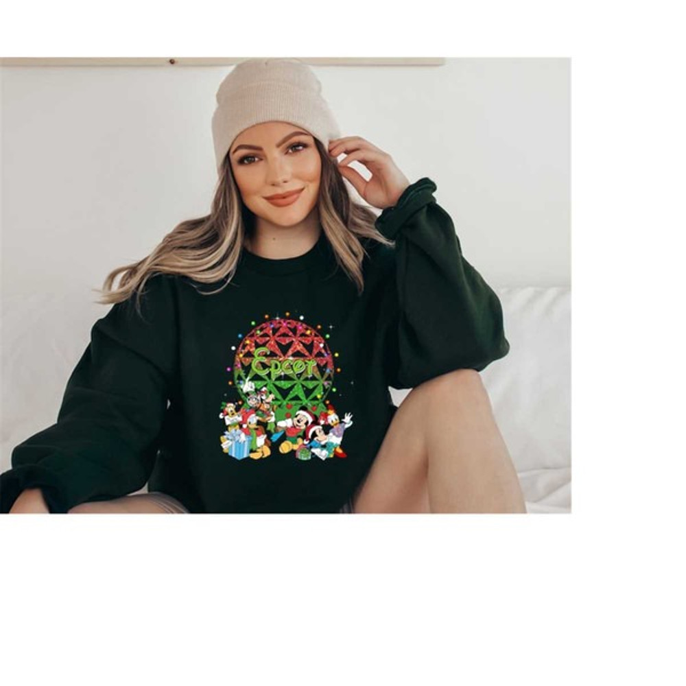 Disney Group Epcot Sweatshirts, Mickey And Friends Epcot Christmas Shirt, Unisex Sweatshirt, Hoodie