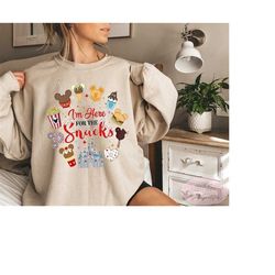 i'm here for the snacks sweatshirt, disney snacks shirt, snacks disney tee, unisex sweatshirt, hoodie