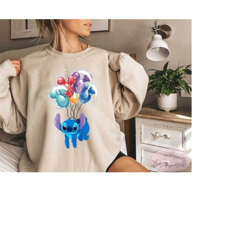 Stitch Balloon Sweashirt, Balloon Sweatshirt, Balloon Stitch Shirt, Stitch Sweatshirt, Unisex Sweatshirt, Hoodie