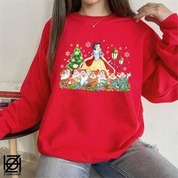 snow white and seven dwarfs christmas sweatshirt, disney princess sweatshirt, unisex sweatshirt, hoodie