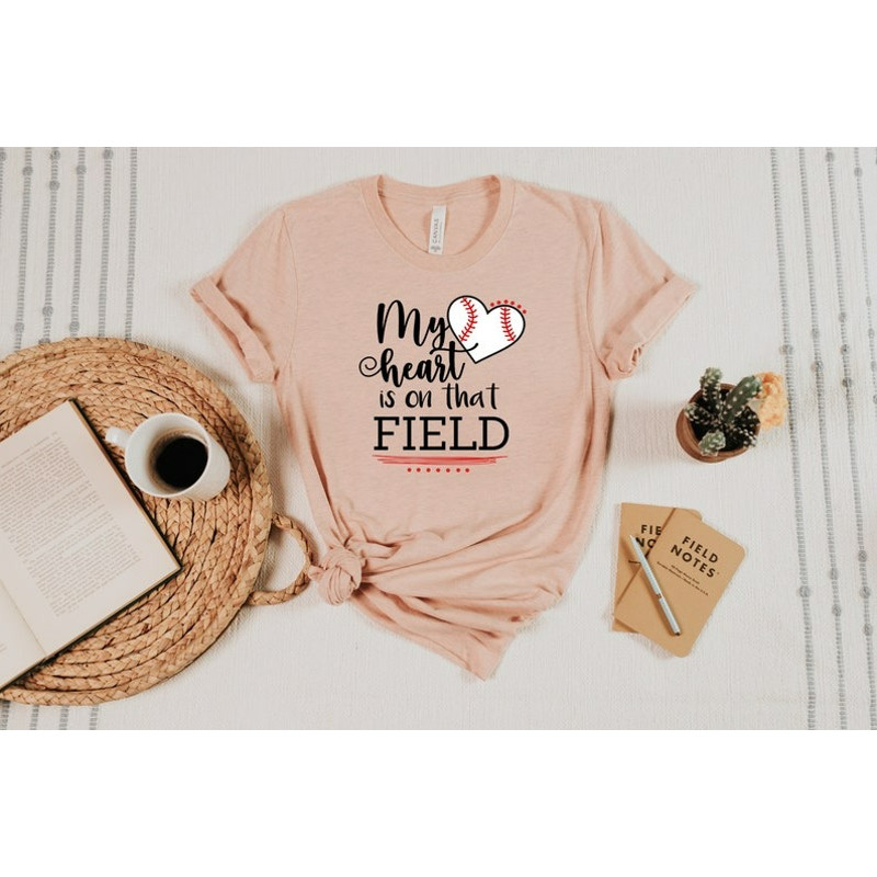 My heart is on field Shirt, Boy and girl mom shirt, Mothers Day Shirt, Unisex T-Shirt