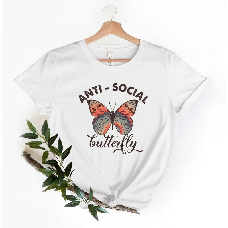 Anti Social Butterfly Shirt, Introvert Butterfly Shirt, Butterfly Shirt, Unisex T-Shirt