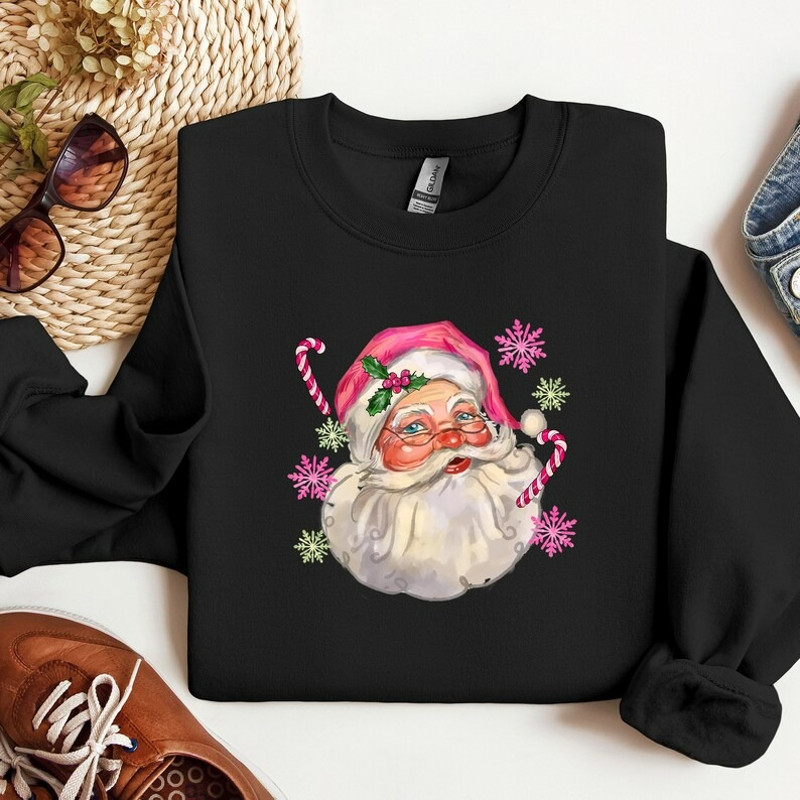 Pink Santa Hat Sweatshirt Unisex Sweatshirt Hoodie 0
