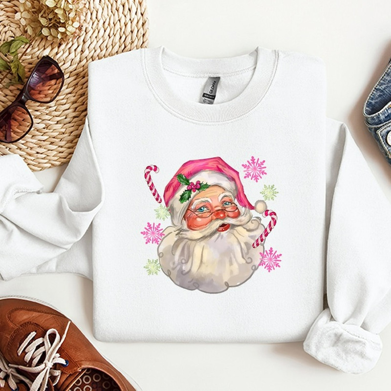 Pink Santa Hat Sweatshirt Unisex Sweatshirt Hoodie 1