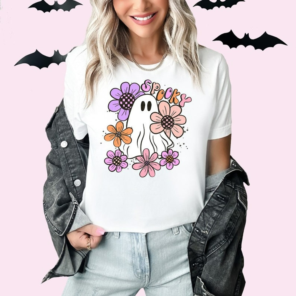 Spooky Shirt Ghost Halloween Shirt Groovy Womens Halloween Shirt, Unisex T-Shirt