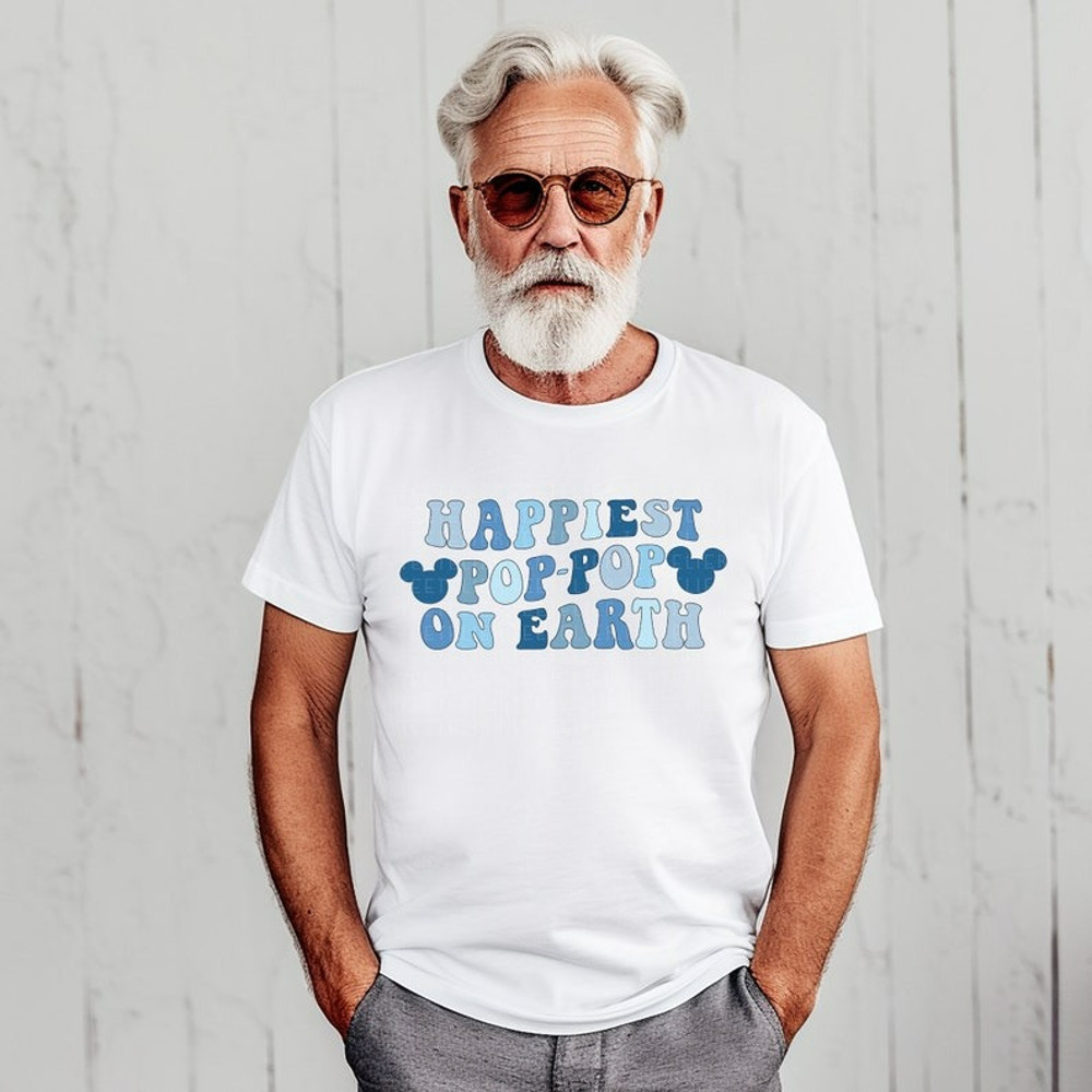 Happiest POP-POP On Earth Shirt Mouse Ears Shirt, Unisex T-Shirt
