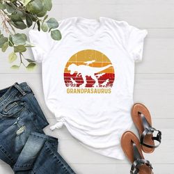 retro grandpa tshirt, grandpasaurus shirt,dinosaur granddad tee, unisex t-shirt
