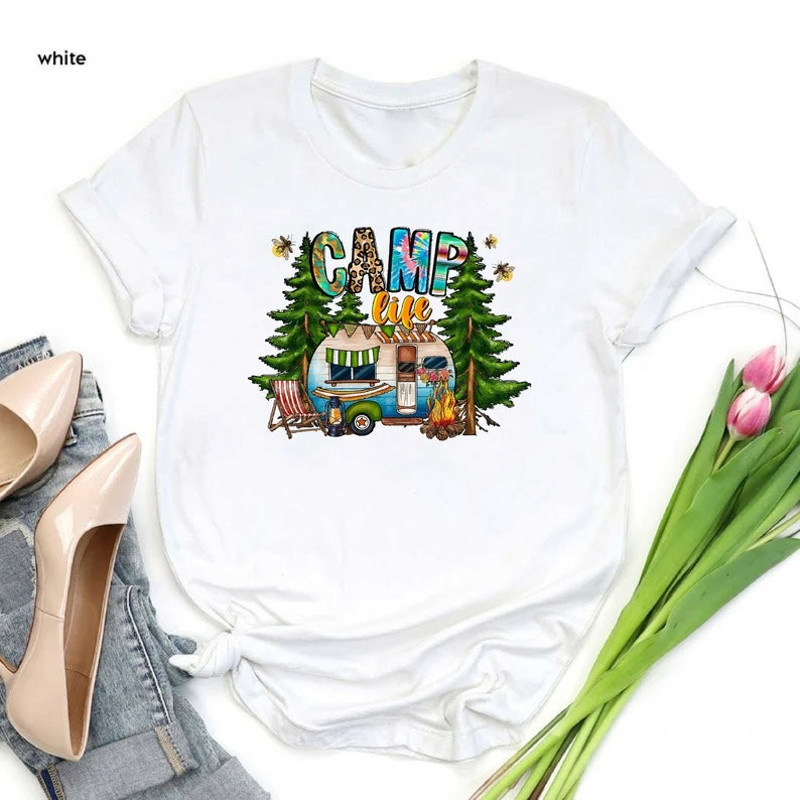 Camp Life Shirt, Happy Camper Outfit, Gift For Camper, Group Camping Shirt, Unisex T-Shirt