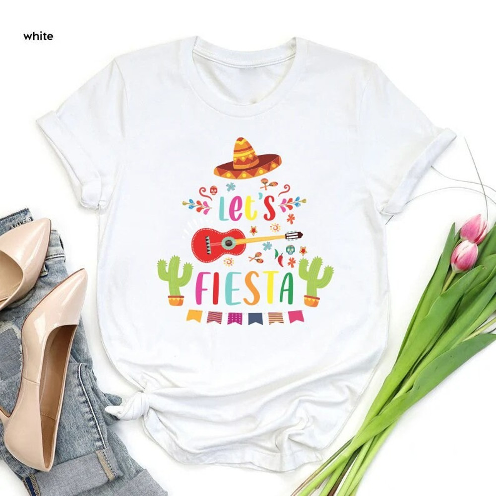 Lets Fiesta Shirt, Mexican Party Shirt, Womens Cinco De Maya Gift, Unisex T-Shirt