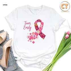 custom breast cancer team t-shirt, breast cancer support squad shirt, unisex t-shirt