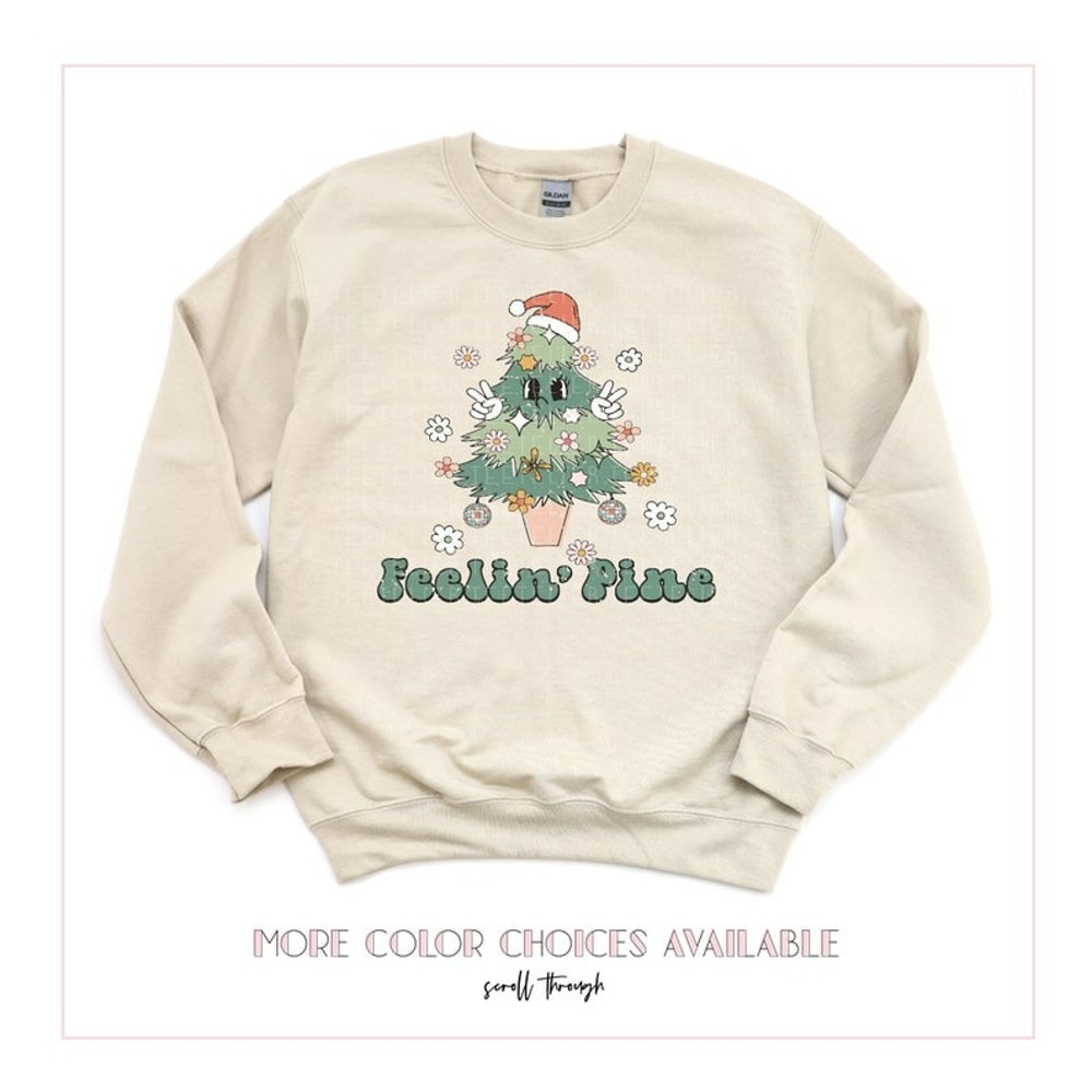 Christmas Sweatshirt, Holiday Groovy Christmas Tree, Unisex Sweatshirt, Hoodie