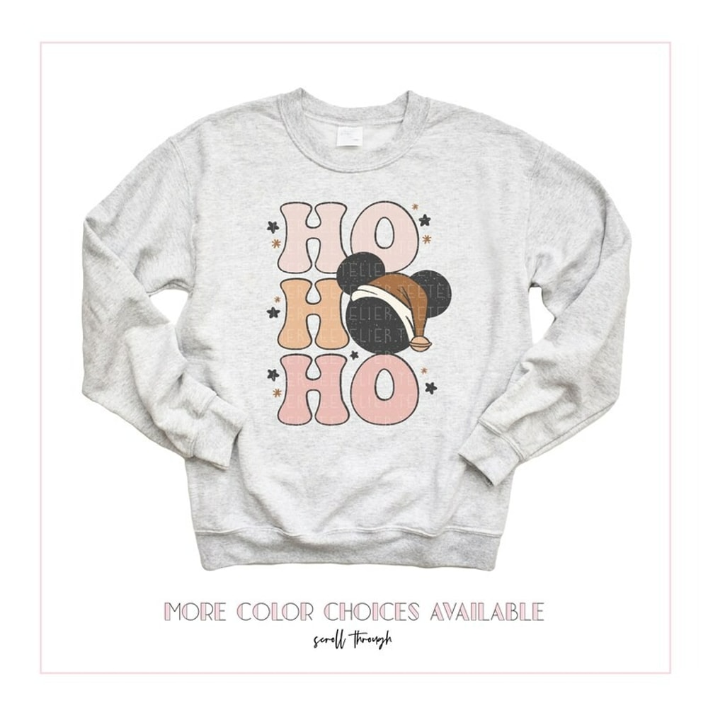 HO HO HO Sweatshirt Christmas Mouse Ears Sweatshirt, Unisex Sweatshirt, Hoodie