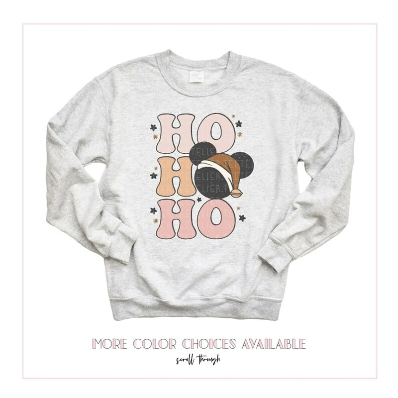 HO HO HO Sweatshirt Christmas Mouse Ears Sweatshirt, Unisex Sweatshirt, Hoodie