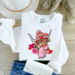 western valentines day sweatshirt, highland cow shirt, unisex sweatshirt, hoodie