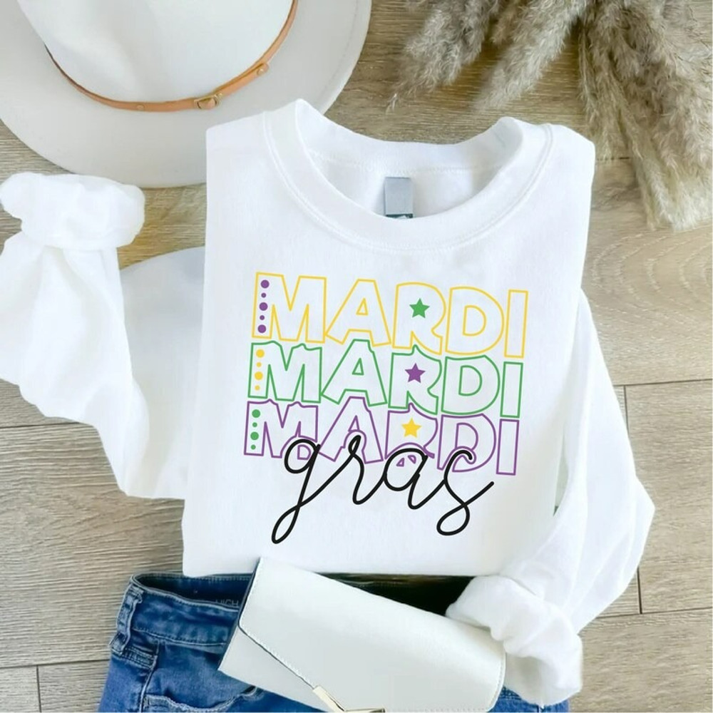Retro Mardi Gras Sweatshirt, Mardi Gras Gift, Women Mardi Gras Costume, Unisex Sweatshirt, Hoodie