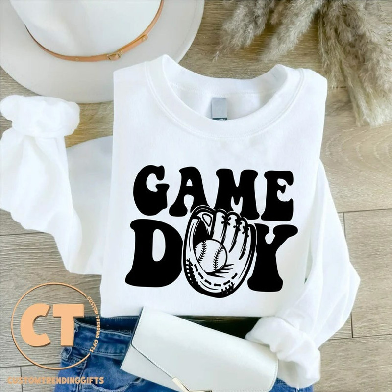 Groovy Game Day Sweatshirt, Baseball Shirt, Baseball Mom Tee, Unisex Sweatshirt, Hoodie