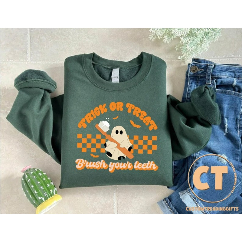 Dental Halloween Sweatshirt, Funny Halloween Dentist Gifts, Brush Your Teeth Shirt, Unisex Sweatshirt, Hoodie