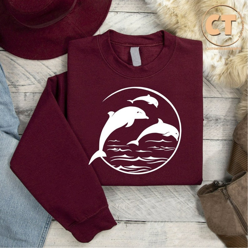 Dolphin Sweatshirt, Ocean Graphic Tee, Marine Life Sweater, Nautical Gift, Unisex Sweatshirt, Hoodie