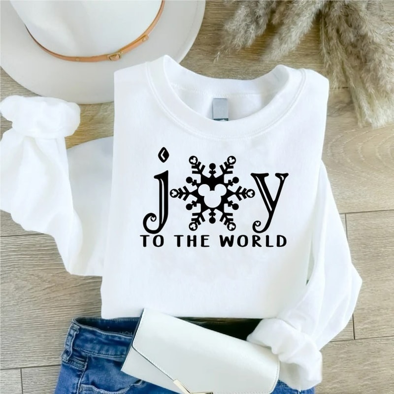 Joy To The World Disney Sweatshirt, Mickey Mouse Shirt, Disney Christmas Tee, Unisex Sweatshirt, Hoodie