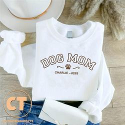 custom dog mom sweatshirt, embroidered dog lover sweater, unisex sweatshirt, hoodie