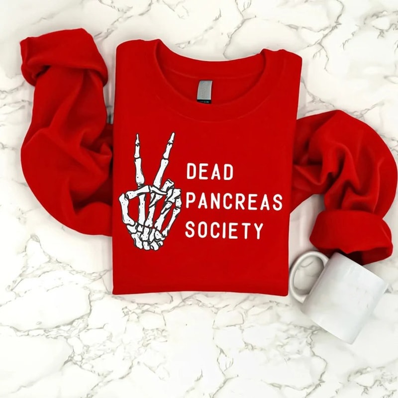 Dead Pancreas Society Sweatshirt, Diabetes Awareness Shirt, Blue Ribbon Tee, Unisex Sweatshirt, Hoodie