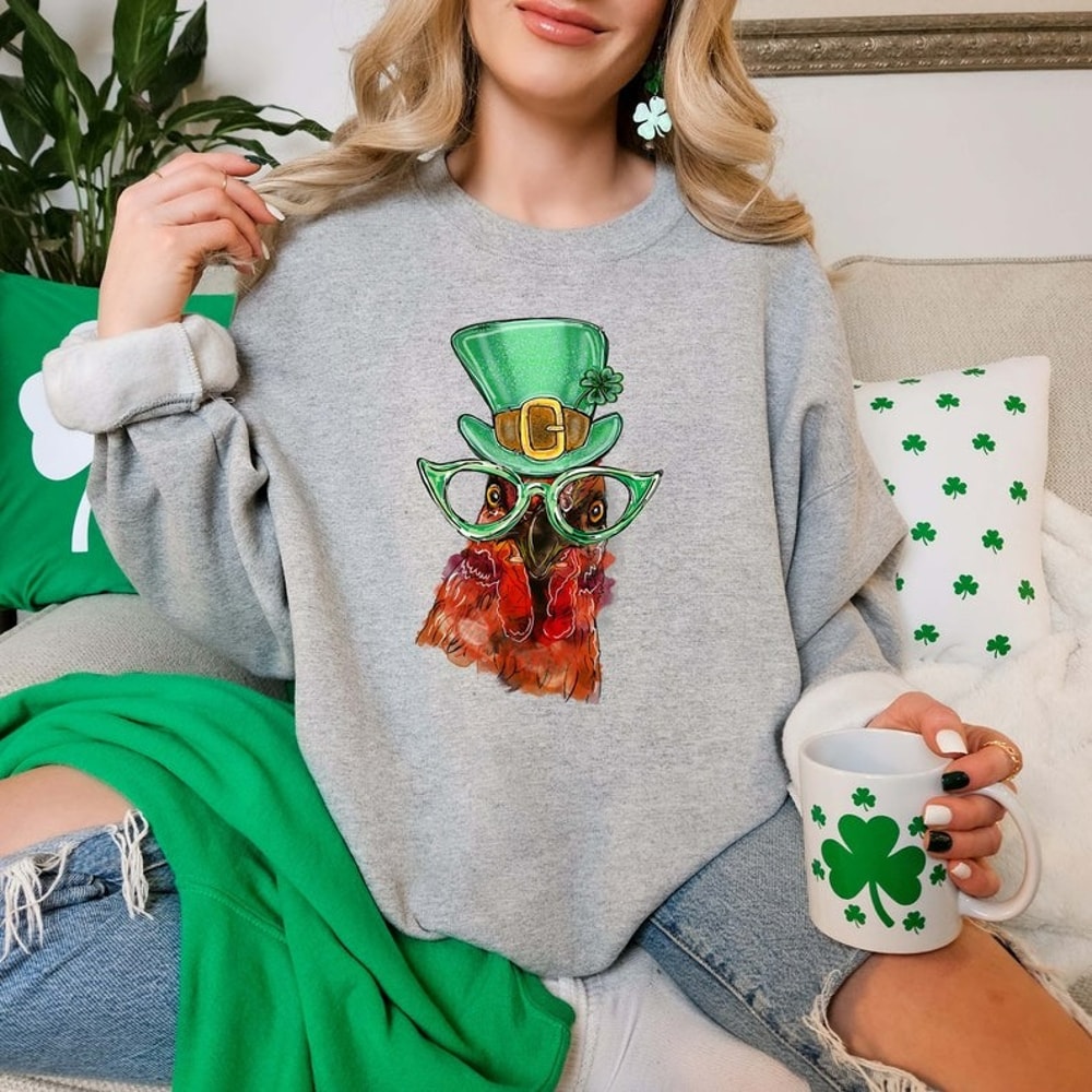 St. Patrick's Day Chicken Sweatshirt, St. Patrick's Day Sweatshirt, Unisex Sweatshirt, Hoodie