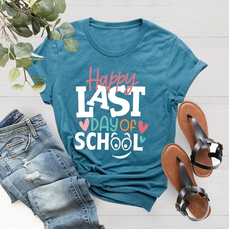 Happy Last Day Of School T-Shirt, Gift For Students Kids Teachers, Unisex T-Shirt