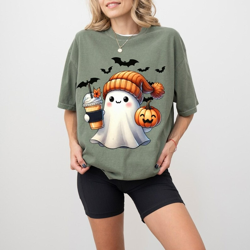 Cute Ghost Shirt, Womens Halloween Shirt, Cute Fall Shirt, Spooky Season Shirt,Halloween Gift For Her, Unisex T-Shirt