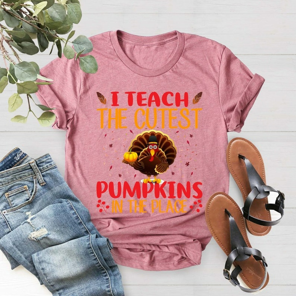 Teach The Cutes Turkey Shirt, Cute Turkey Shirt, Turkey Shirt, Fall Shirt, Unisex T-Shirt