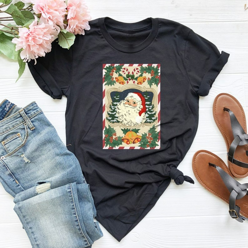 Vintage Santa Shirt, Vintage Santa Tee, Vintage Santa Tarot Card Shirt, Unisex T-Shirt