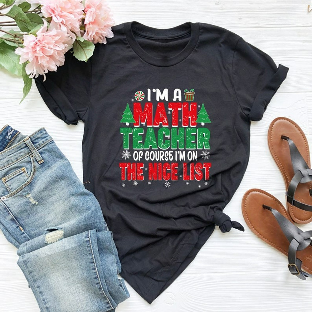 Math Teacher Shirt, Math Teacher Christmas Shirt, Math Christmas Tree Shirt, Unisex T-Shirt