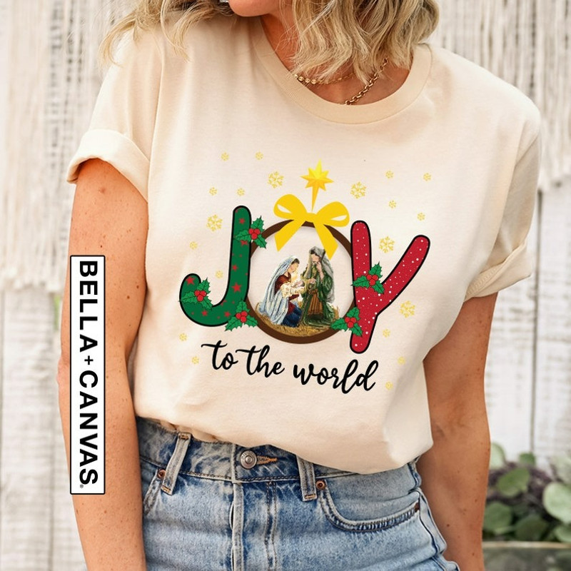 Joy Shirt, Joy To The World Tee, Nativity Shirt, Christmas Unisex Shirt, Unisex T-Shirt