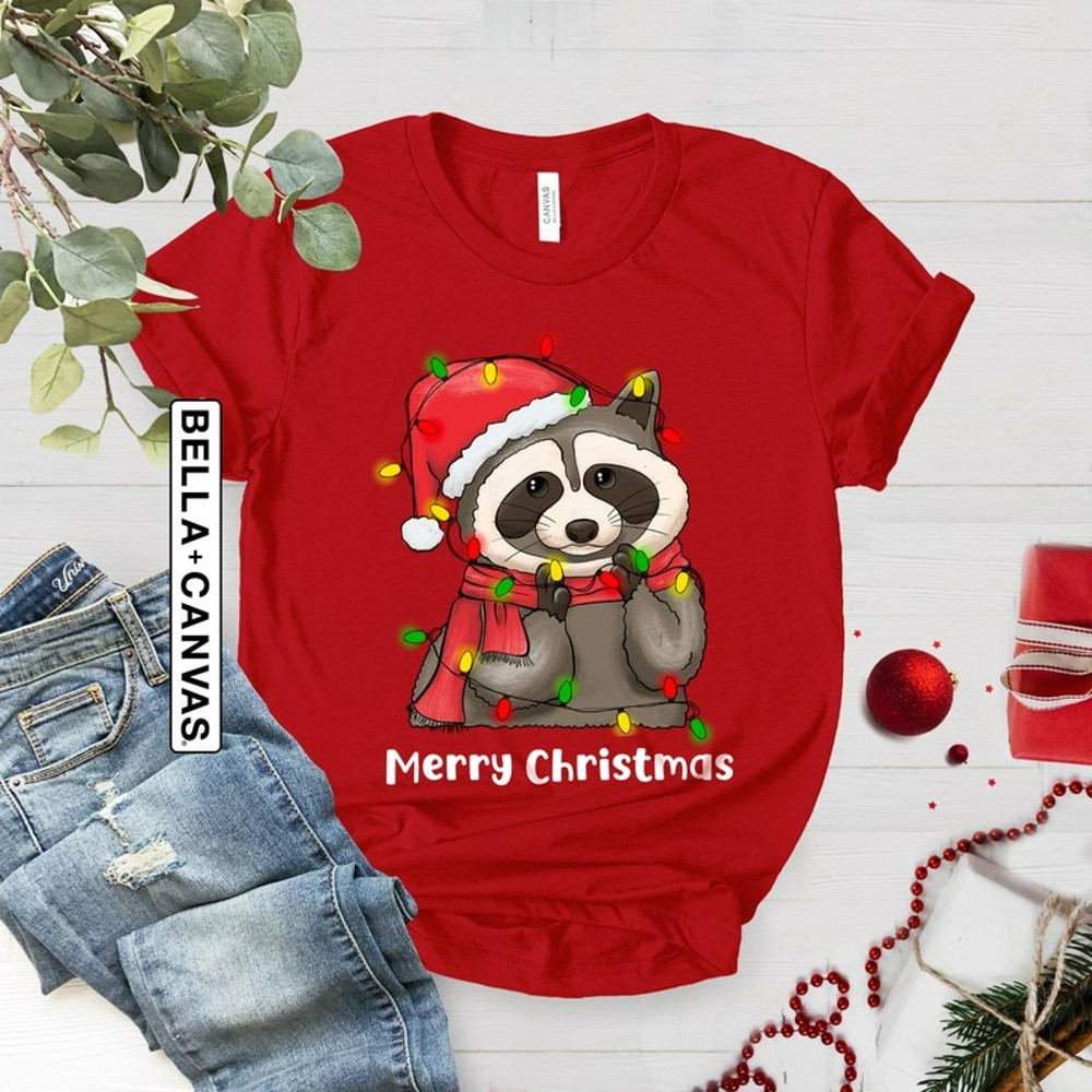 Xmas Raccoon Shirt, Funny Animal Shirt, Christmas Raccoon Shirt, Unisex T-Shirt