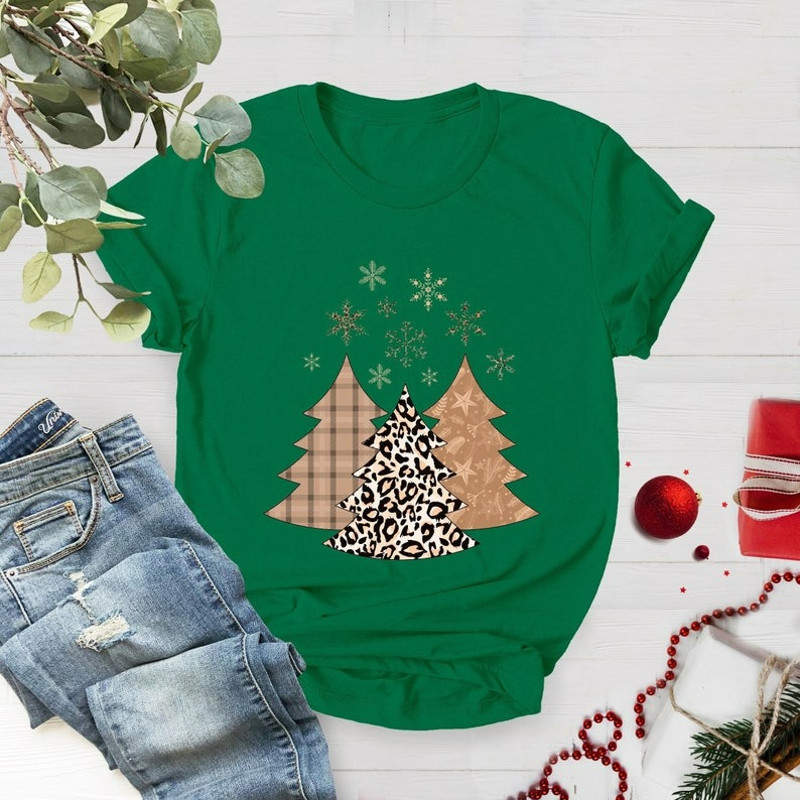 Leopard Christmas Trees Shirt, Christmas Tree Shirt, Merry Christmas Shirt, Unisex T-Shirt