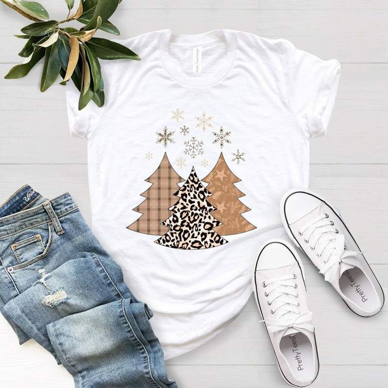 Leopard Christmas Trees Shirt, Christmas Tree Shirt, Merry Christmas Shirt, Unisex T-Shirt