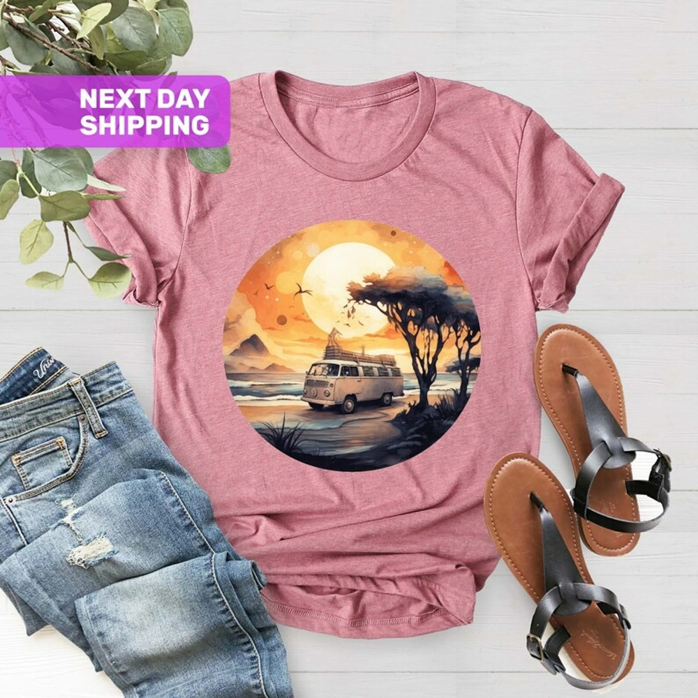 Vintage Caravan Shirt, Summer Vacation Shirt, Camp Life Shirt, Unisex T-Shirt