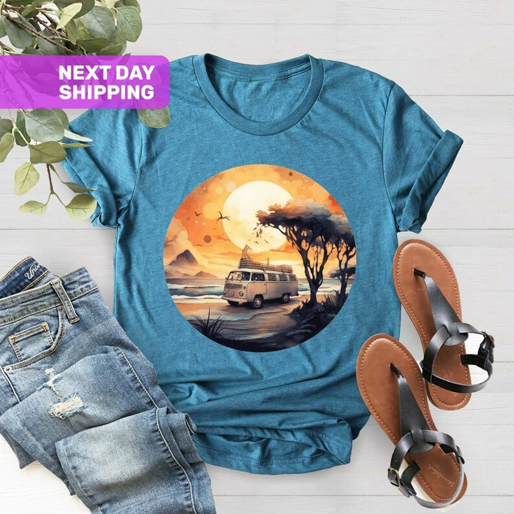 Vintage Caravan Shirt, Summer Vacation Shirt, Camp Life Shirt, Unisex T-Shirt