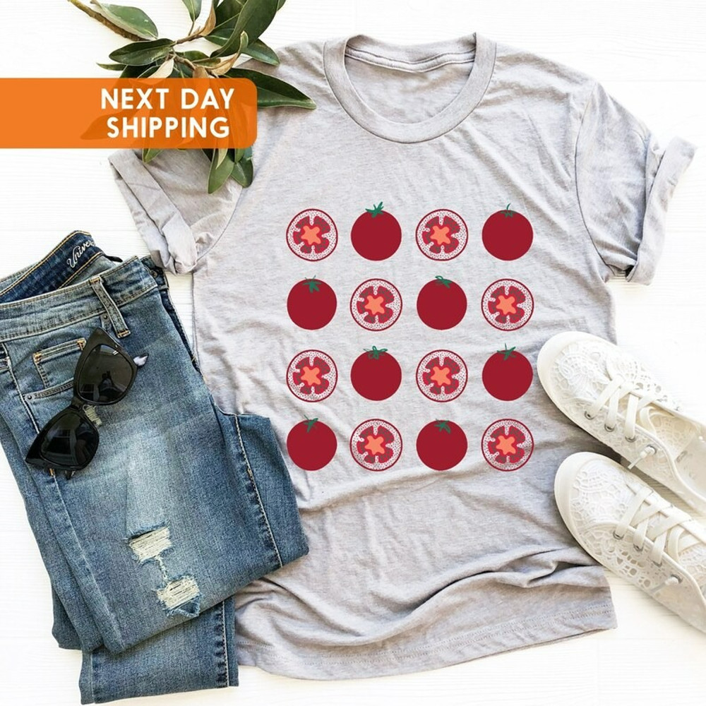 Tomato Shirt, Graphic Tee, Vegetable Screen Print Shirt, Unisex T-Shirt