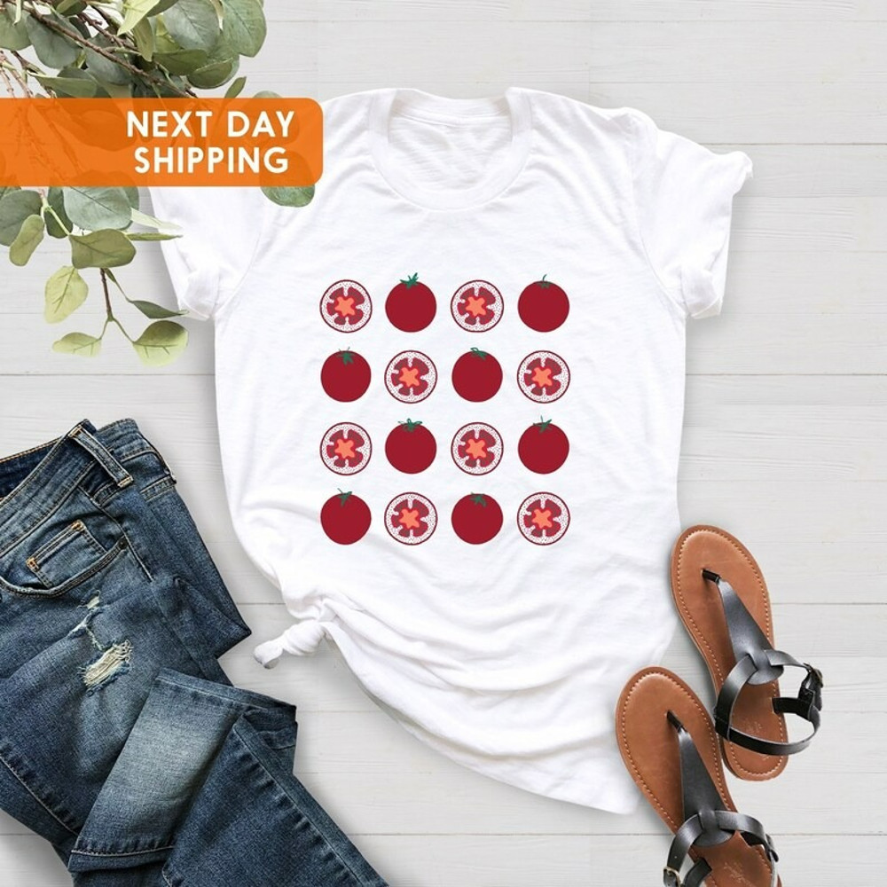 Tomato Shirt, Graphic Tee, Vegetable Screen Print Shirt, Unisex T-Shirt