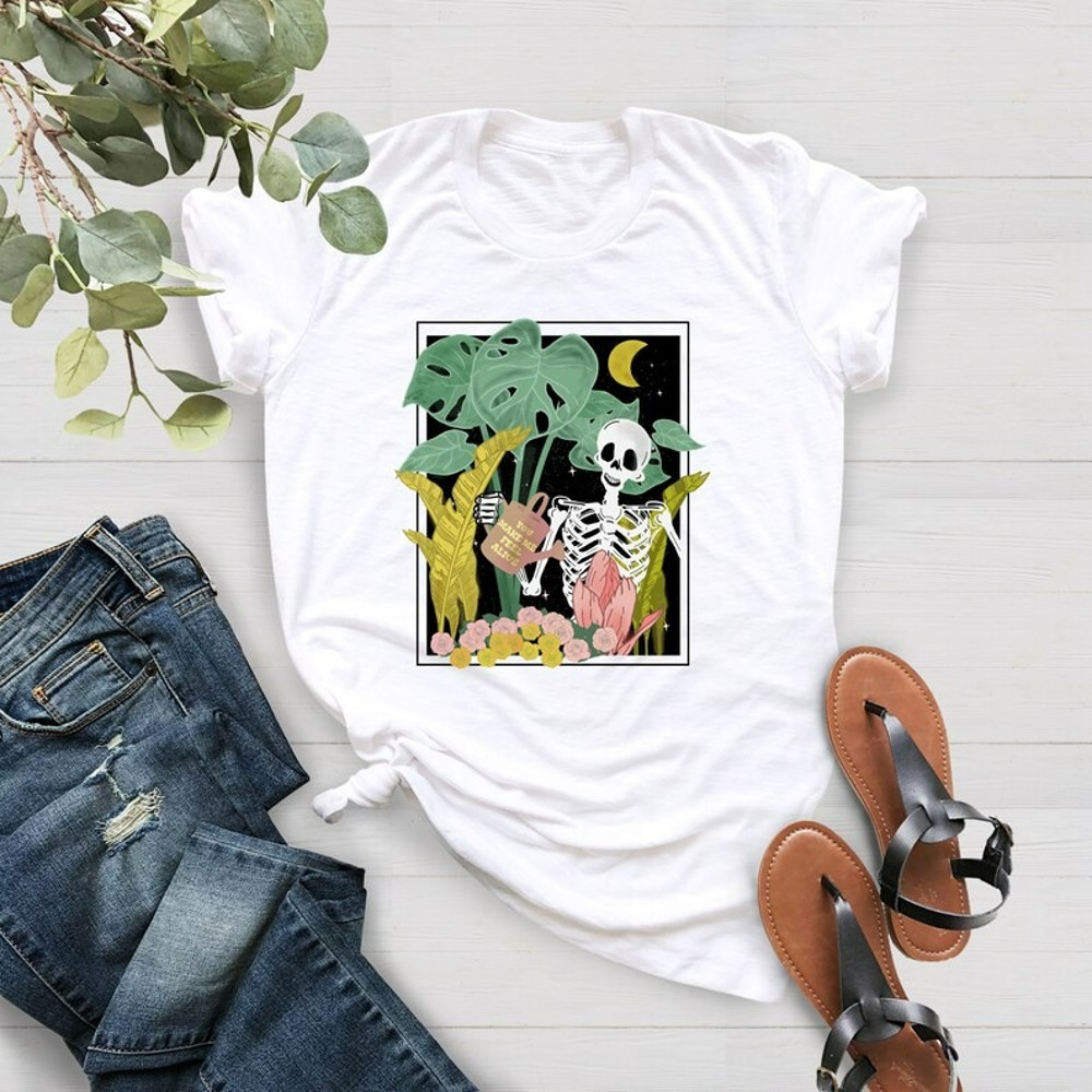 Skeleton Plant Shirt, You Make Me Feel Alive Shirt, Skeleton Gift Shirt, Unisex T-Shirt