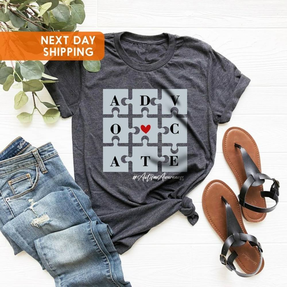 Accept Adapt Advocate, Autism Awareness Shirt, Autism Mom Tshirt, Unisex T-Shirt
