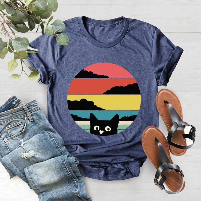 Cat Retro Funny T-Shirt, Vintage Cat Shirt, Cat Lover Shirt, Cat Mom Shirt, Unisex T-Shirt