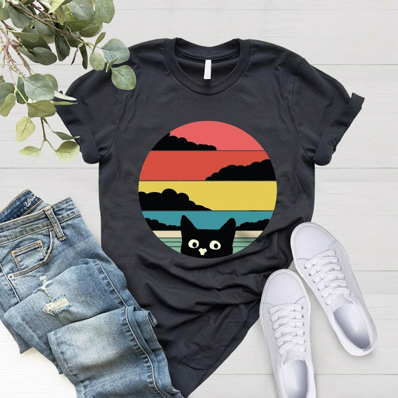 Cat Retro Funny T-Shirt, Vintage Cat Shirt, Cat Lover Shirt, Cat Mom Shirt, Unisex T-Shirt