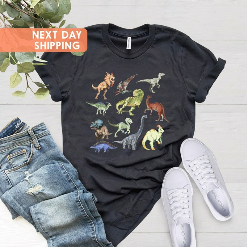 Dinosaurs Print Shirt, Triceratops Shirt, Birthday Gift, Christmas Gift Women, Unisex T-Shirt