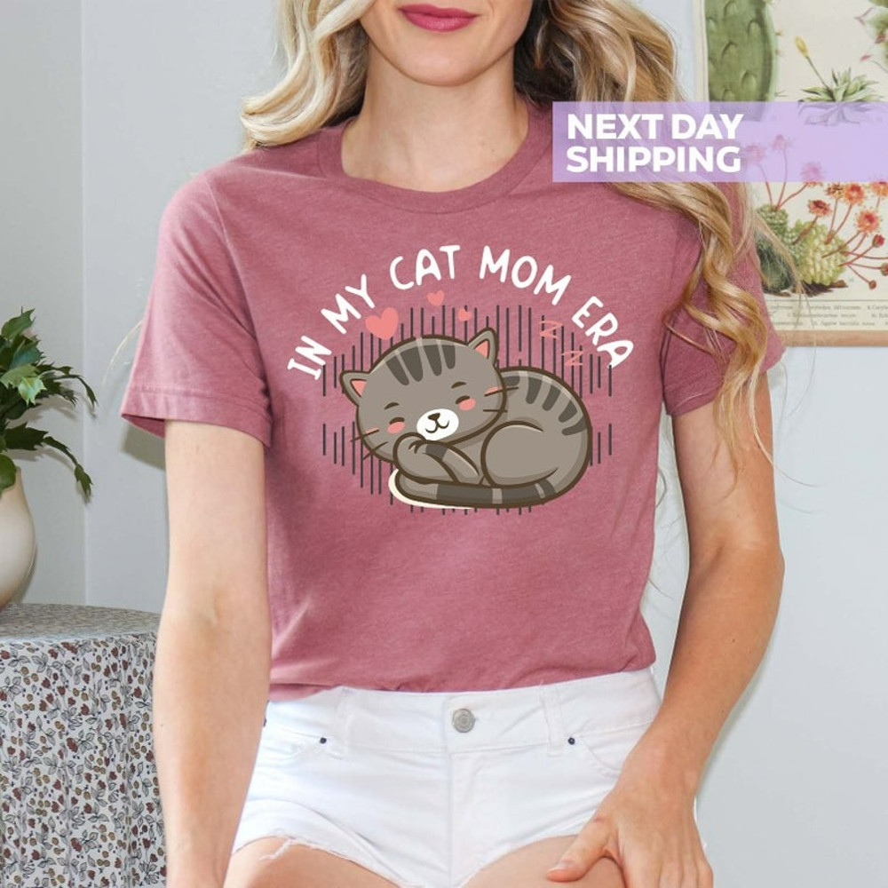 In My Cat Mom Era T-Shirt, Cute Cat Shirt, Cat Mom Shirt, Cat Lover Gift, Unisex T-Shirt