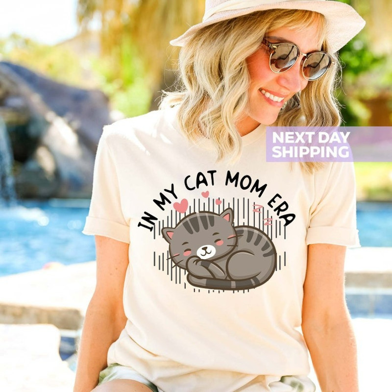 In My Cat Mom Era T-Shirt, Cute Cat Shirt, Cat Mom Shirt, Cat Lover Gift, Unisex T-Shirt