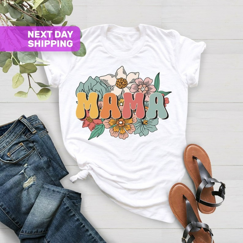 Retro Flower Mama T-shirt, Mama T-shirt, Shirt for Mom for Mother's Day, Unisex T-Shirt